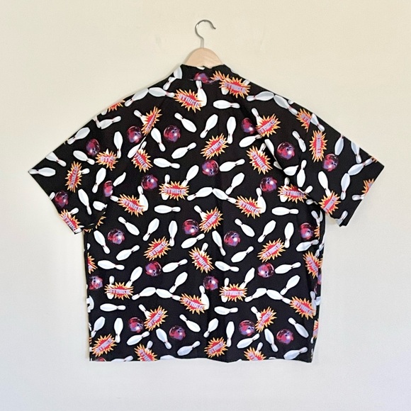 NEW Max Boxxer Strike! Bowling Pins & Ball Print Button Down Shirt Men’s 2XL - Picture 8 of 10